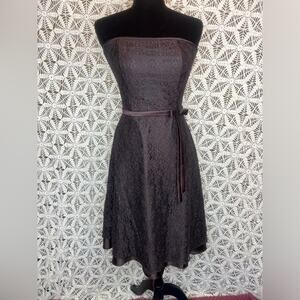 Chocolate Brown Strapless Lace Scott McClintock Dress